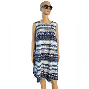 Apt 9 blue sleeveless stretchy midi dress size large